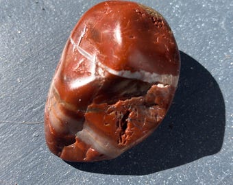 Brecciated Red Jasper Beach Pebble, Polished Pocket Rock
