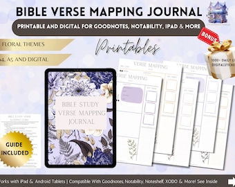 Bible Study Verse Mapping Journal Bundle, Bible Study Tools, Prayer Journal, Scripture Journaling, Gifts for Wife