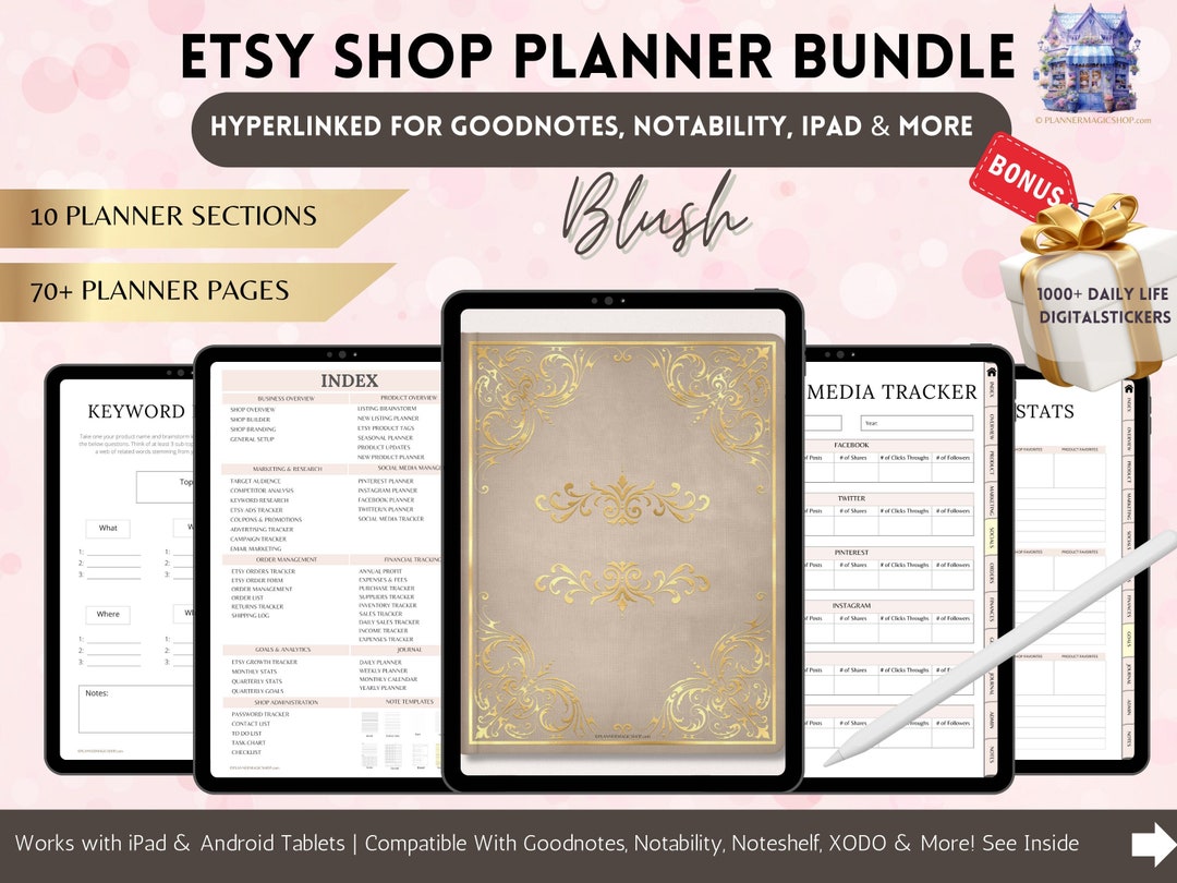 Etsy Seller Planner Bundle, Digital Goodnotes, iPad Shop Management ...