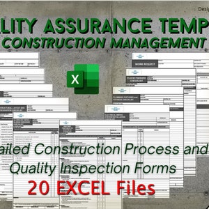 Modello dettagliato di gestione della costruzione / Garanzia di qualità e lista di controllo / Dall'inizio alla fine della costruzione su file Excel