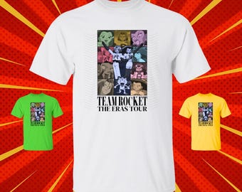 Team Rocket Eras Tour-shirt: grappig T-shirt met anime-meme