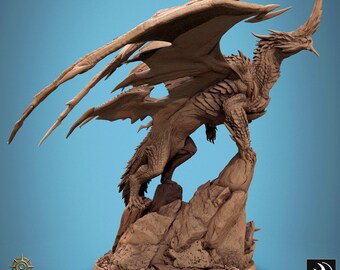Adult Blue Dragon Miniature - DnD 5e STAT Sheet Included