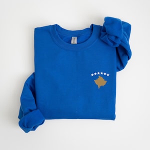 Kosovo Embroidered Sweatshirt Kosovo Sweater Kosova Flag Kosovo Clothing Kosova Crewneck Kosovo Gift Men Kosova Women Kosovo Pullover