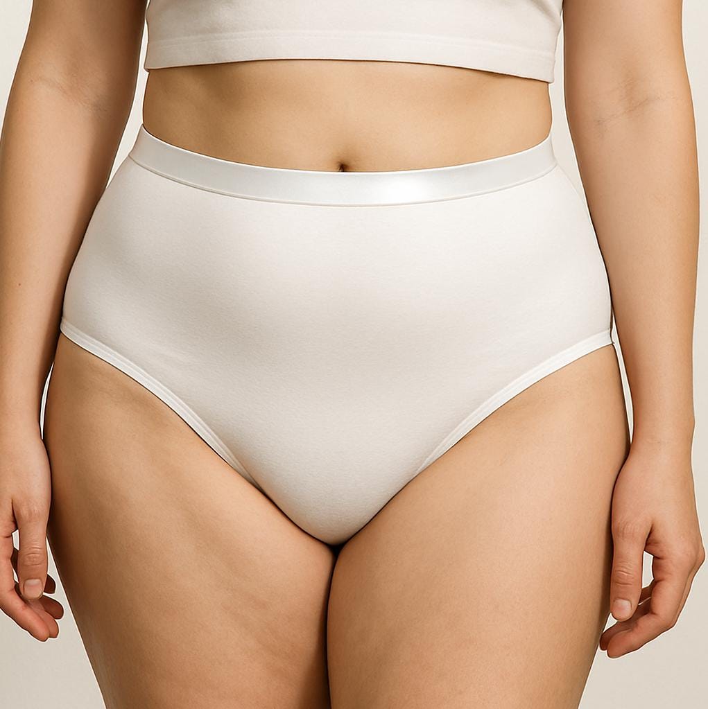 Women's Reusable Absorbent Underwear - White, 100 ml, S-4XL