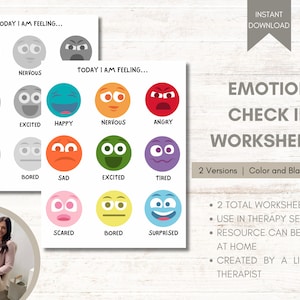Emotion Check In Worksheet Self Check In Feelings Check In Worksheet Kids Therapist Resource Child Therapist Kid Coping Skills Therapy
