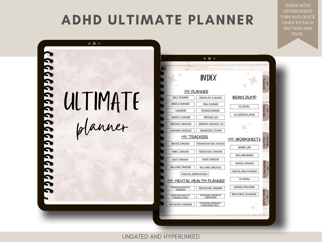 ADHD Undated Digital Planner Neurodivergent Planner Goodnotes ADHD ...