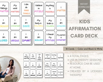 Kinder Affirmationskarten Emotionskarten Kleinkind Kind Emotion Regulation Kind Bewältigungsfähigkeiten Beruhigende Ecke Positive Affirmationskarten Therapie