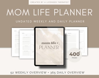 Planificador de vida de mamá Planificador de mamá ocupada Planificador sin fecha Planificador semanal y diario sin fecha Imprimible Planificador de mamá con TDAH Planificador de objetivos imprimible