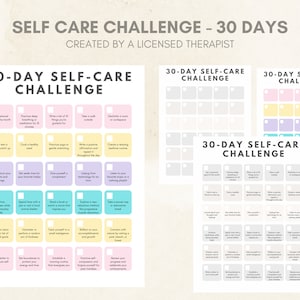 30 Day Self Care Challenge Self Care Daily Worksheet Self Care Busy Mom Self Care Guided Self Care Tracker Therapist Resource Download