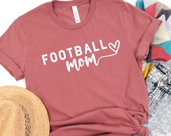 Football Mom Shirt, Football Lover, Personalized Football Mom T-shirt, Football Mama Shirt, Name and Number Football Tee, Sports Mom Shirt