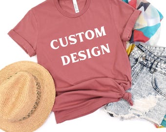 Custom Shirt, Gift for Her, Custom Printing T-shirts,  Women's V-Neck Shirt Design, Tee, Custom T Shirt, Personalized Shirt, Custom Shirts