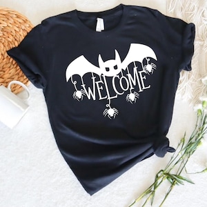 Welcome Bat  Halloween Shirt, Bat Season Halloween Shirt, Women&#39;s Funny Fall T-Shirt, Halloween Shirt, Halloween Bat Tshirt