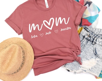 Mama  Shirt, Personalized Mom Shirt With Kids Names, Mother's Day Shirt, Custom Kid's Names Mom Shirt, Custom Mom Shirt With Kids Names