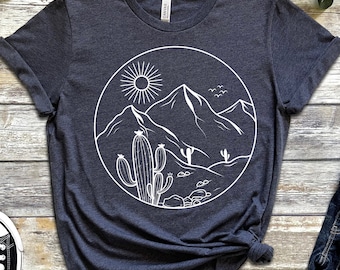 Desert Shirt, Western Shirt, Arizona Shirt, Cowboy Shirt, Wild West Shirt, Southern Shirt, Desert Life Cactus, Cactus Shirt,