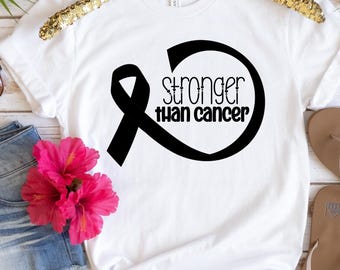 Cancer T Shirt, Stronger Than Cancer, Cancer Survivor TShirt, Cancer Warrior T-Shirt, Breast Cancer Shirt, Cancer Tee, Cancer Awareness Tee