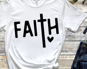 Faith T-shirt, Jesus, Christian Shirt, Faith Shirt, Vertical Cross, Cross, Faith Cross, Religious Shirt, Church, Disciple, Love,Grace, Faith