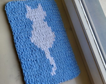 Handknit cat bed Windowsill cat bed Cat window perch Chunky knit cat bed