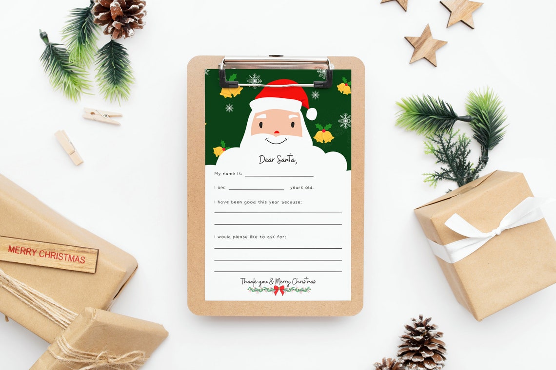 PRINTABLE Letter to Santa Kids Letter to Santa Santa Letter Father ...