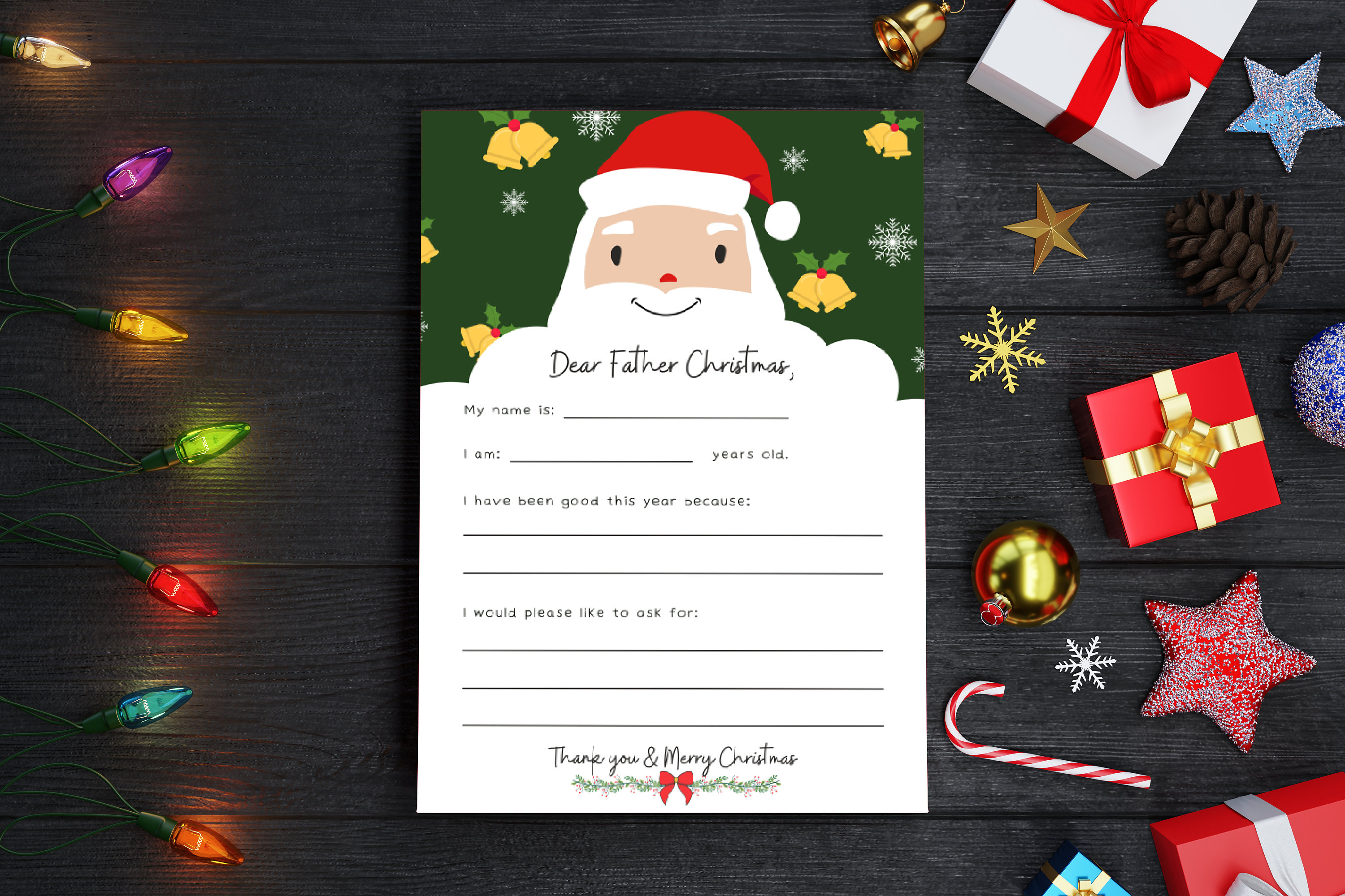 PRINTABLE Letter to Santa Kids Letter to Santa Santa Letter Father ...