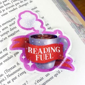 Sticker Reading Fuel - Autocollant en vinyle tasse de café pour lire - holographique