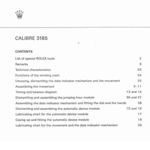 Watch Movement Service Manual Caliber 3135 3155 3185 PDF - Technical Repair Guide - Lubrication Charts & Parts List - Horology Course image 7