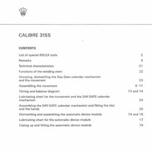Watch Movement Service Manual Caliber 3135 3155 3185 PDF - Technical Repair Guide - Lubrication Charts & Parts List - Horology Course image 5