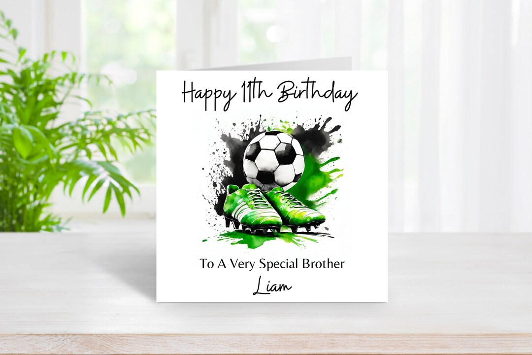 Personalised Boys Male Birthday Card Football Son Grandson Brother 12th 13th