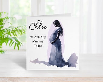 Personalised Pregnancy Congratulations Greetings Card | Personalized | Purple | Baby Girl Boy Her | Baby Shower Mummy To Be New Mum | Friend