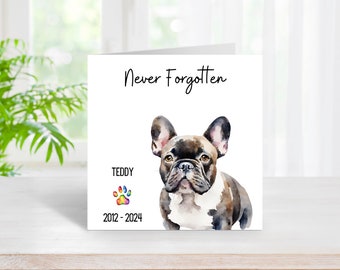 Dog Loss Card Personalised Pet Bereavement French Bulldog Card | Sympathy Sorry For Your Loss Greetings Card | Cute | Personalized Him Her |