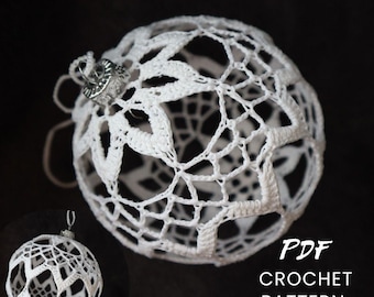 Patroon gehaakte kerstornamentbal: doe-het-zelf kerstbal (pdf-patroon)