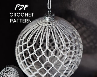 Easy Crochet Christmas Bauble Pattern – Beginner Ornament (PDF Pattern) Available in English and French