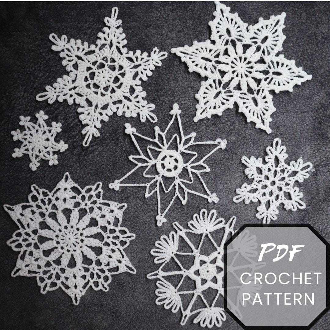 Vintage Christmas Crochet Patterns for Decorating and Gifting 23 Crochet Snowflake Patterns: Set of 7 Vintage Designs