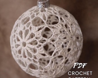 Crochet Christmas Ornament Ball Pattern: DIY Holiday Bauble (PDF Pattern) English