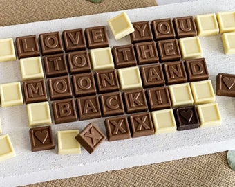 Chocolat original amusant, casse-tête romantique en chocolat personnalisé, mots croisés Emoji en chocolat belge, barre de chocolat à message unique