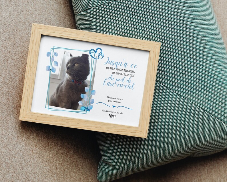Pet Memorial Canva Template, Printable Blue Template, Pet Memorial Digital Gift - Etsy