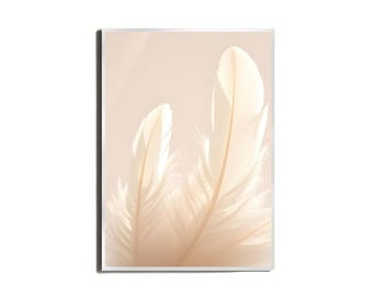 Feather Wall Art Print, Minimalist Home Decor (Digital Download)