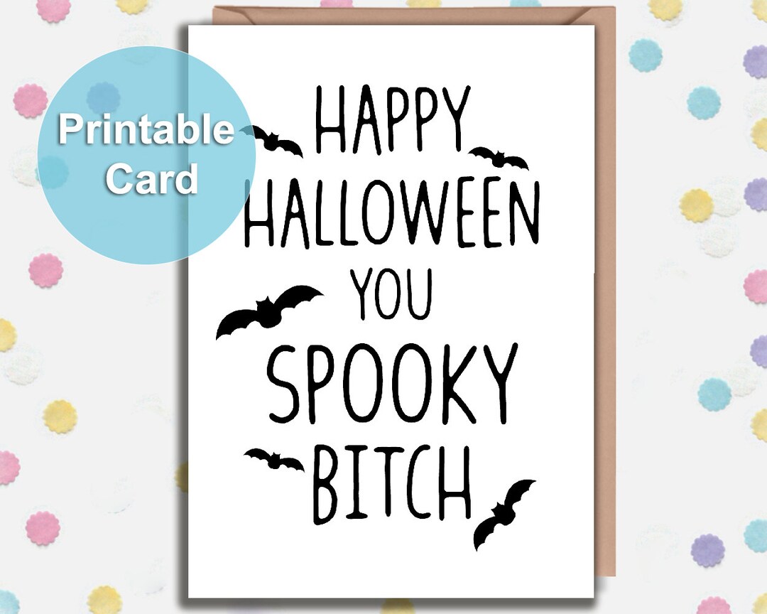 PRINTABLE Card Goth Card Goth GF Halloween Card Spooky - Etsy