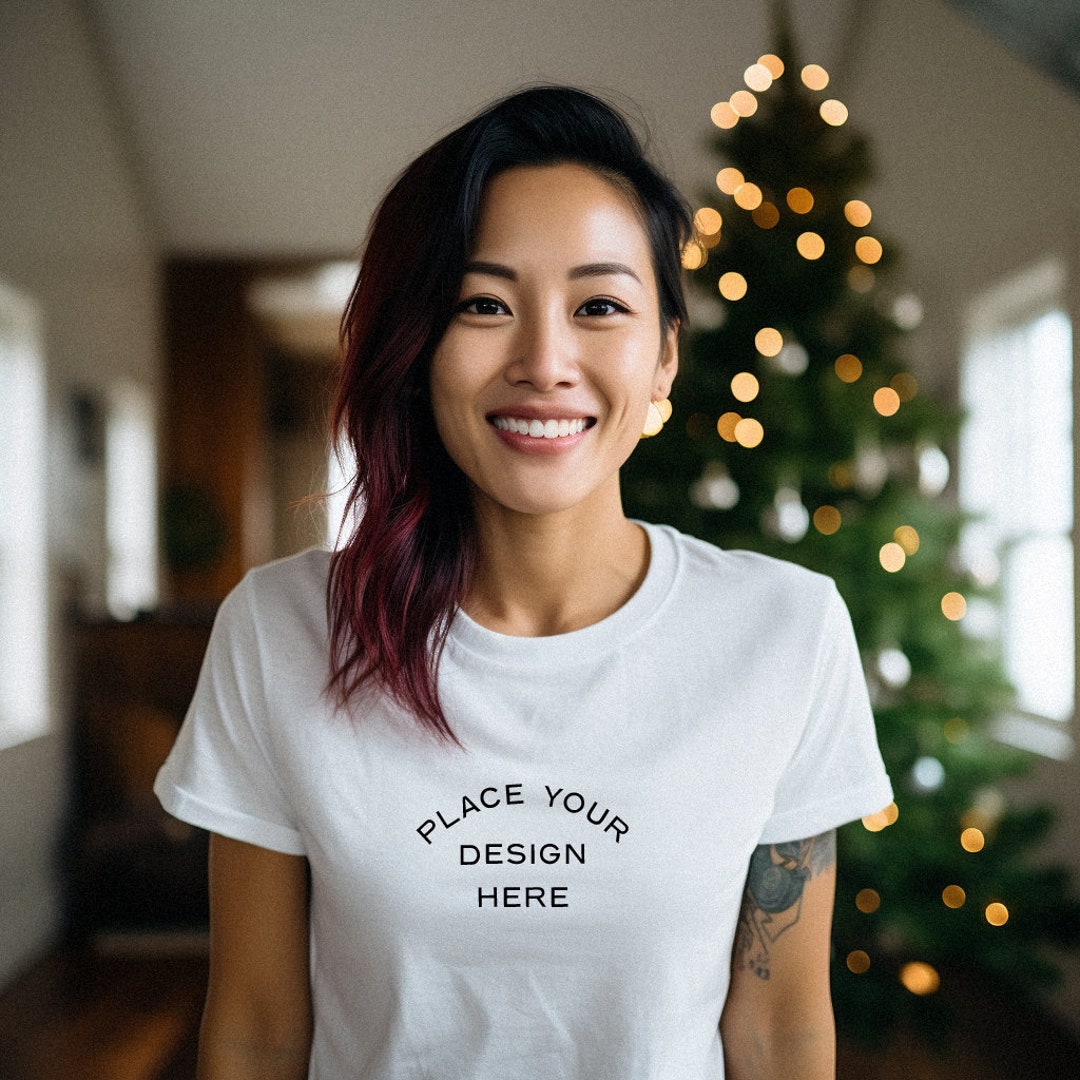 Christmas Tshirt Mockup Women's Christmas Mockup Bella Etsy
