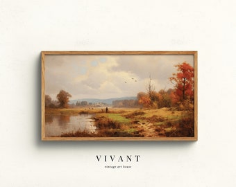 Samsung Frame TV Art Autumn, Fall Art Painting for Frame TV, Digital Download, autumn landscape painting, Fall Frame Tv Art, Tv art, TV016