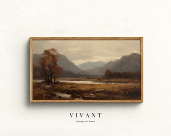 Vintage Autumn Landscape Samsung Frame TV Art, Fall Painting Digital download, Fall Art for Frame TV, Moody autumn landscape, TV020