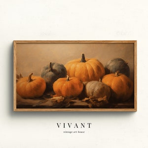 Vintage Autumn Frame TV Pumpkin Painting Art, Instant Download, Samsung Art TV, Pumpkins, Fall, Digital Download for Samsung Frame, TV015
