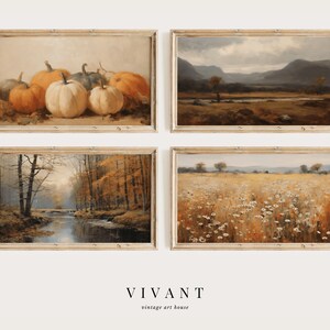 Vintage Autumn Samsung Frame TV Art Bundle, Fall TV art, Art for Frame TV, Digital Download, vintage autumn landscape painting, TV4P002