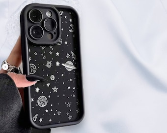 Thick Celestial Space Planet Star iPhone Case for iPhone 15 14 13 12 11 Xr X XS 7 8 SE Pro Max Plus Shockproof Phone Cover