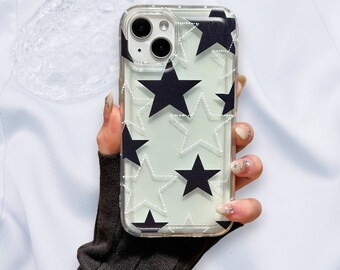 Star Pattern Clear Shockproof Protective iPhone Case for iPhone 15 14 13 12 11 Xr X XS 7 8 SE Pro Max Plus Shockproof Phone Cover