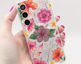 Case for Samsung Colourful Large Flower Card Holder Phone Case Galaxy S26 S25 S24 S23 S22 S21 + Ultra Plus FE A16 A15 A14 A56 A55 A54 A53