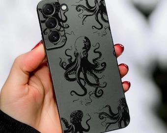 Case for Samsung Black Octopus Ocean Phone Case Galaxy S26 S25 S24 S23 S22 S21 S20 S10 S9 + Ultra Plus A26 A56 A55 A54 A53 Note