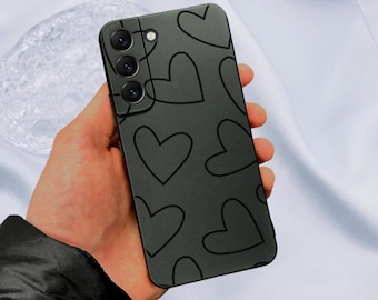 Cute Heart Print Phone Case for Samsung Galaxy s25 s24 s23 s22 s21 + Ultra Plus Fe Shockproof Phone Cover with Customised Name