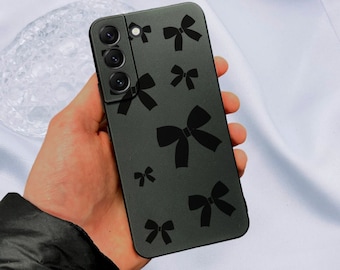 Bow Phone Case with Coquette Aesthetic for Samsung Galaxy s25 s24 s23 s22 s21 + Ultra Plus Fe Shockproof Phone Cover with Customised Name