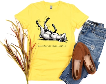 Funny Narcoleptic Goat T-Shirt, Unisex Animal Graphic Tee