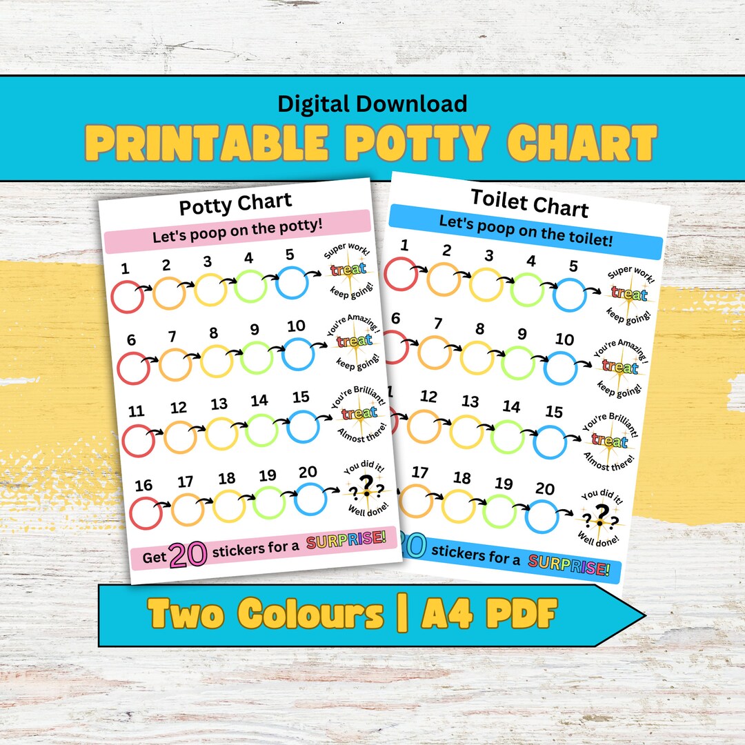 Potty Training Chart Printable Toilet Reward Chart Kids Etsy